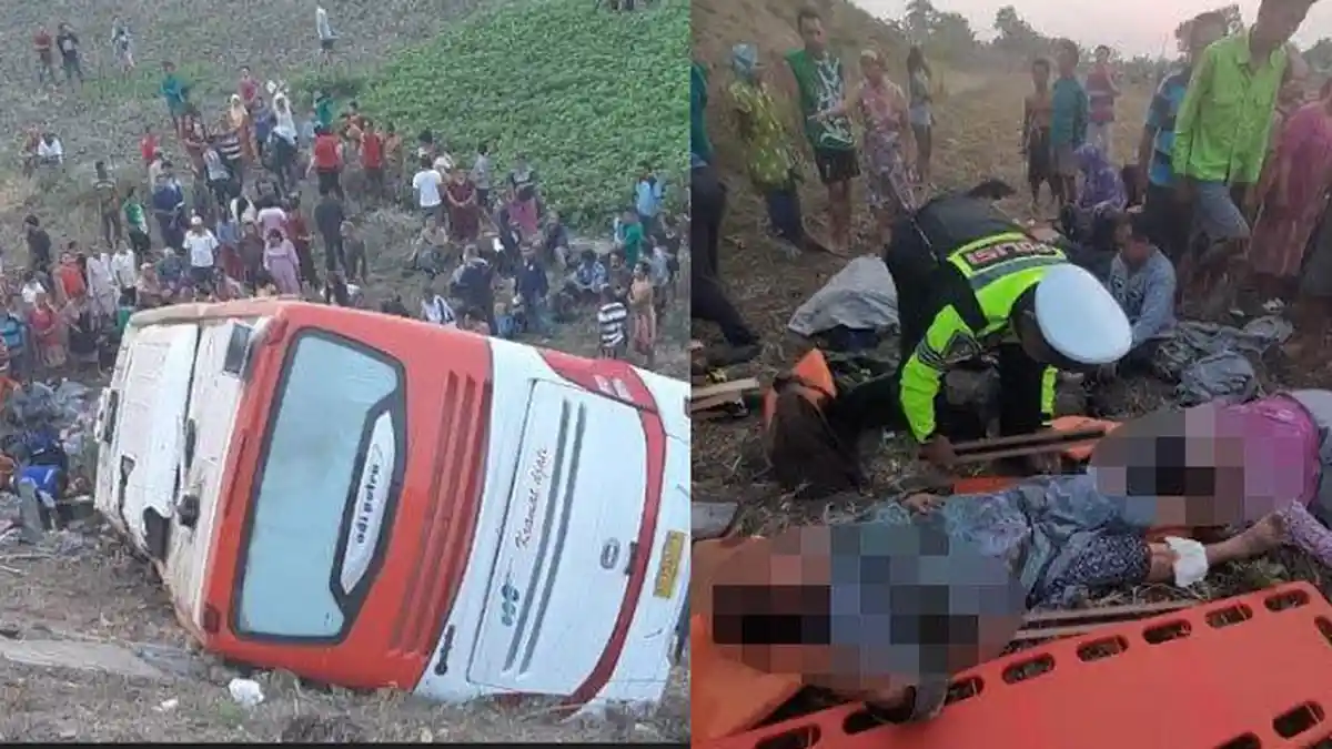 Penyebab Kecelakaan Bus Kramat Djati di Tol Sumo, Terperosok 15 m hingga 2 Orang Tewas, Ini Faktanya
