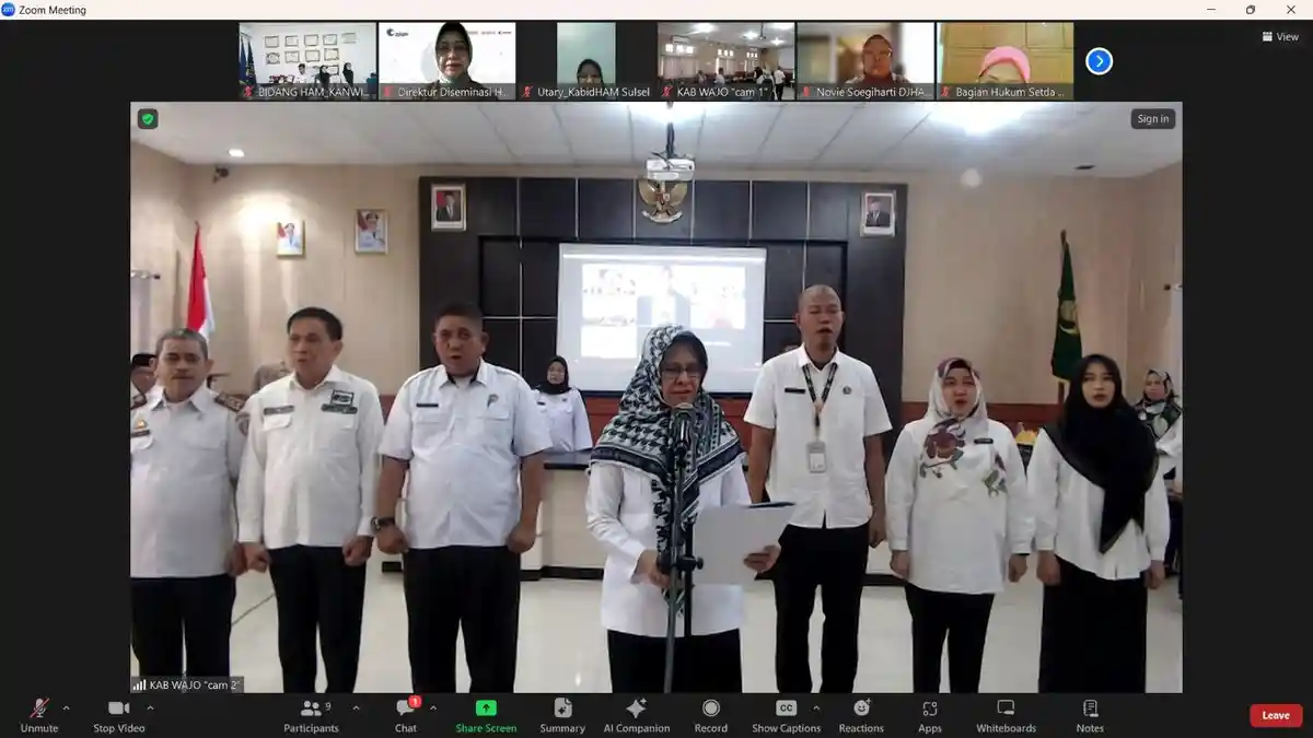 Pemkab Wajo Bersama Kemenkumham Sulsel Canangkan P2HAM, Libatkan 6 OPD