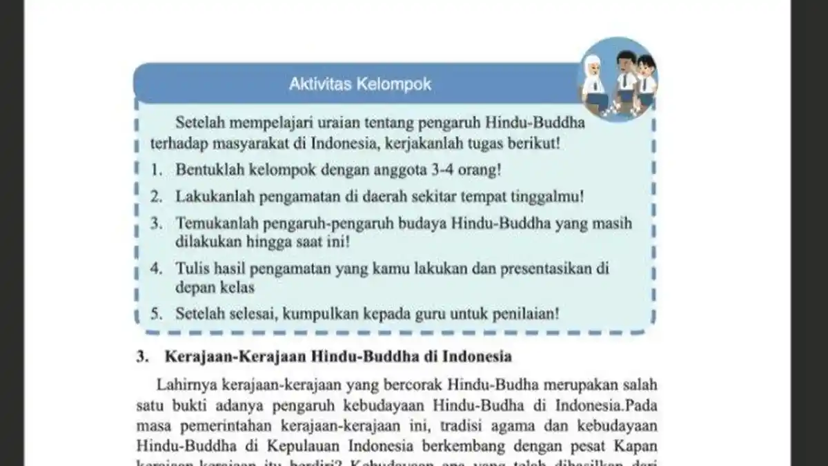 Kunci Jawaban IPS Kelas 7 Halaman 230, Soal Essai Tentang Pengaruh Hindu dan Buddha