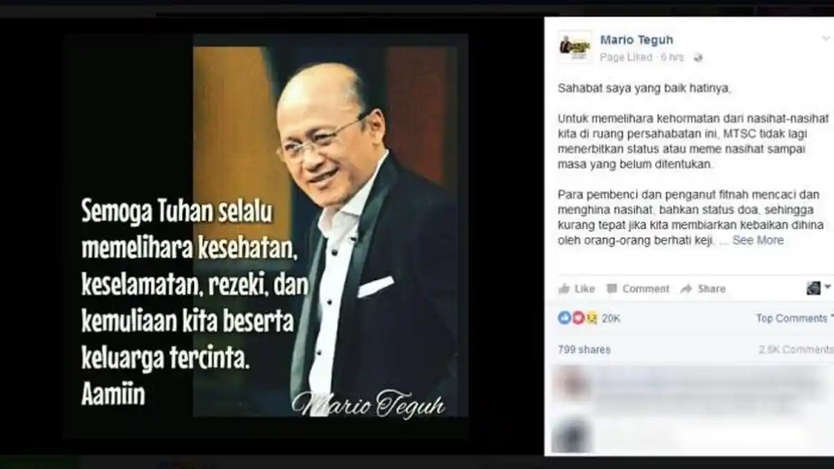 Wow, Manajemen Minta Honor Mario Teguh Rp 150 Juta Per Jam