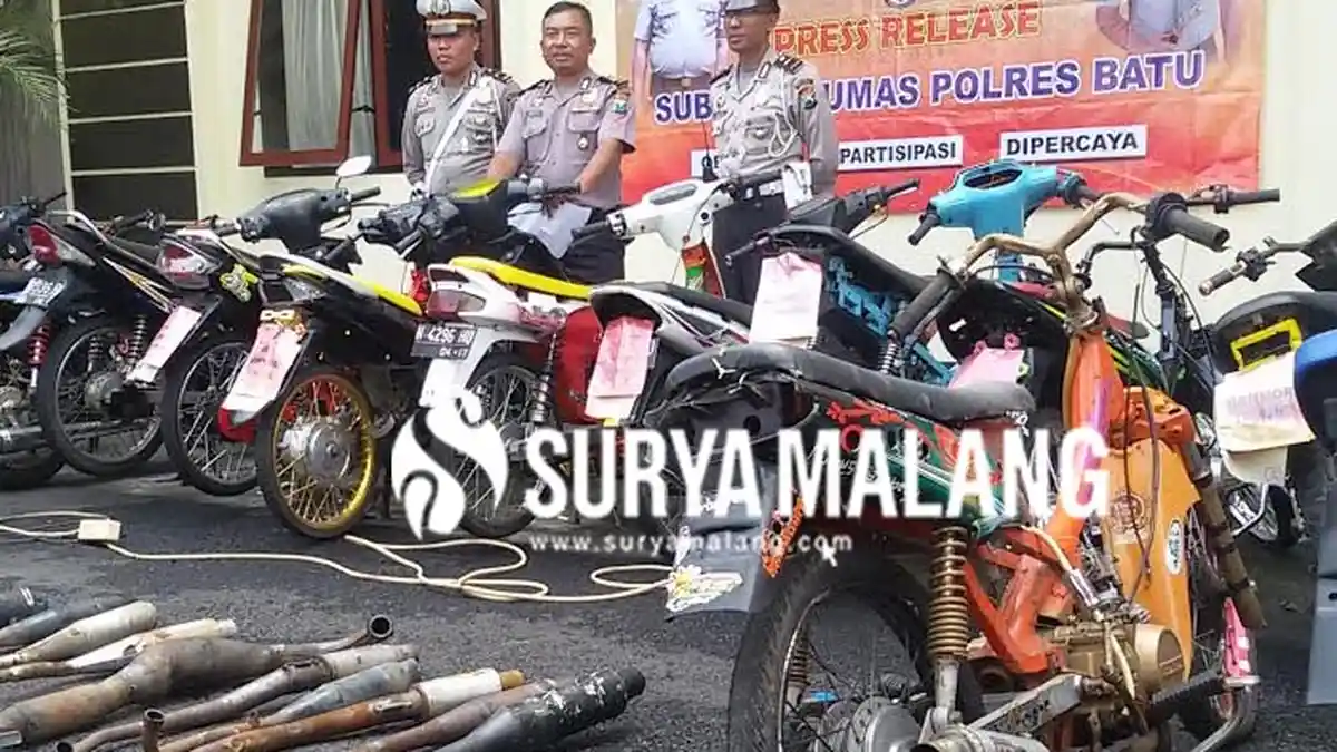Terjaring Operasi, 19 Motor Berkenalpot Brong Dipotong dan Dimusnahkan