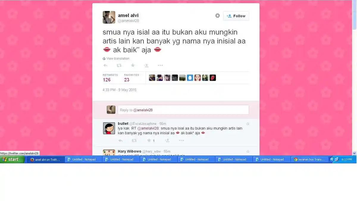Artis Amel Alvi Berkicau di Twitter, Bantah AA yang Ditangkap Bukan Dirinya