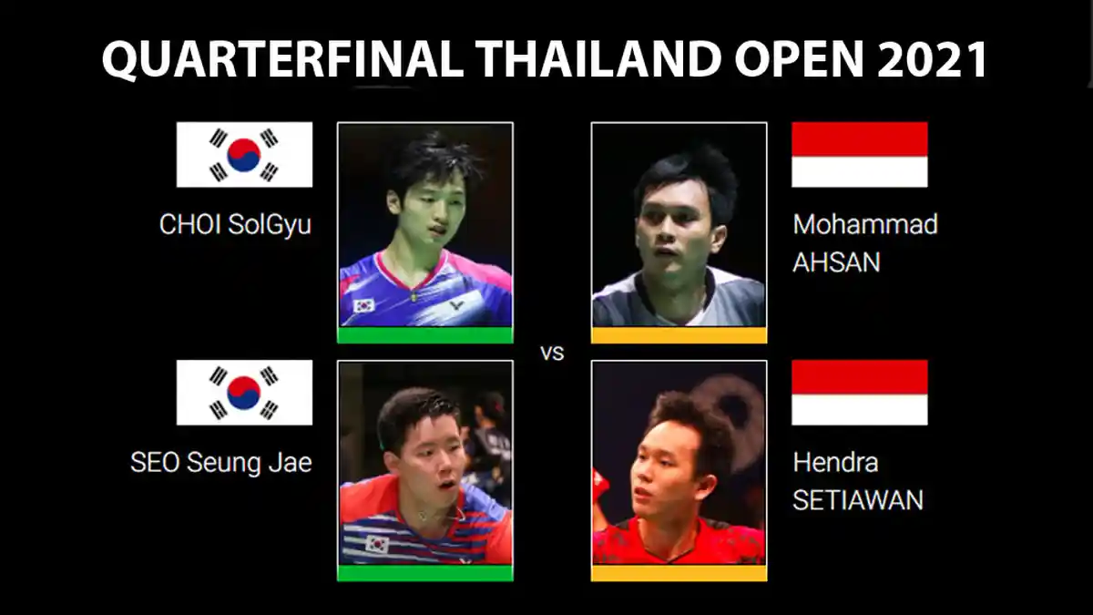 QF Thailand Open 2021 - Ahsan/Hendra Hadapi Lawan yang Kalahkan Mereka di Final Hong Kong Open 2019