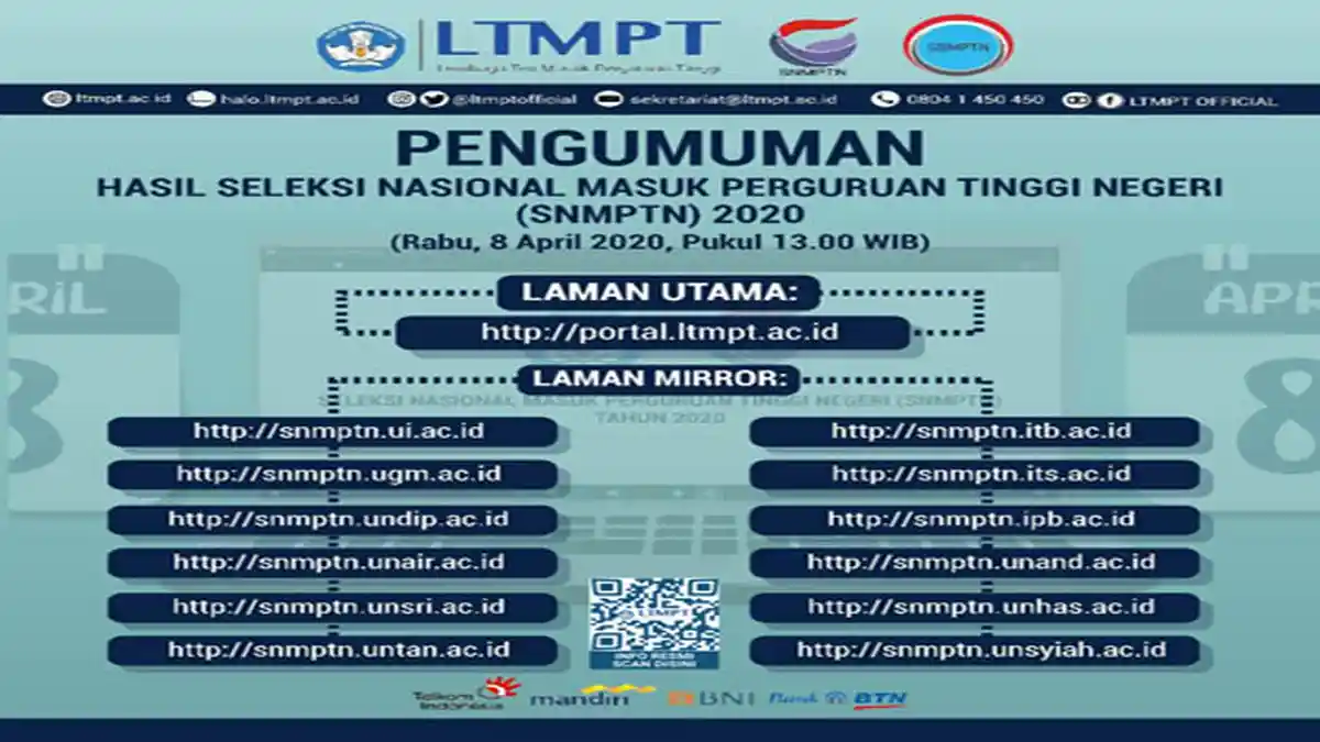 Login LTMPT SNMPTN 2020 Hasil SNMPTN Pukul 13.00 WIB! Terbanyak Jatim, Medan & Universitas Brawijaya