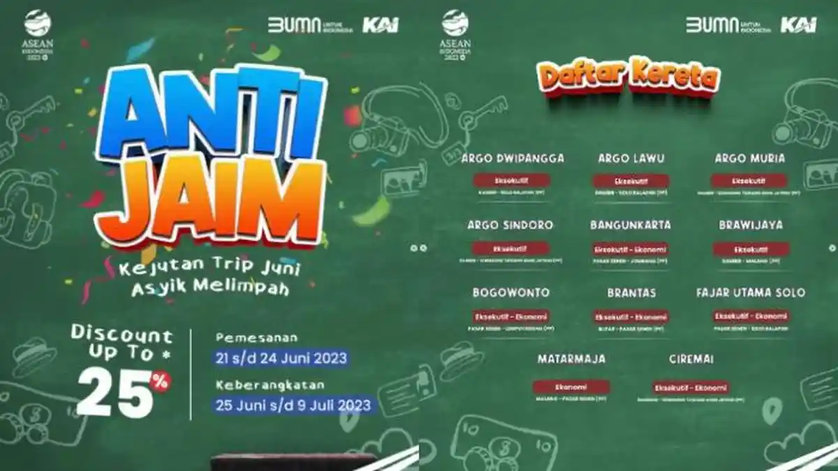 Sambut Liburan Sekolah, KAI Tebar Diskon 25 Persen untuk Sejumlah Perjalanan Kereta Api