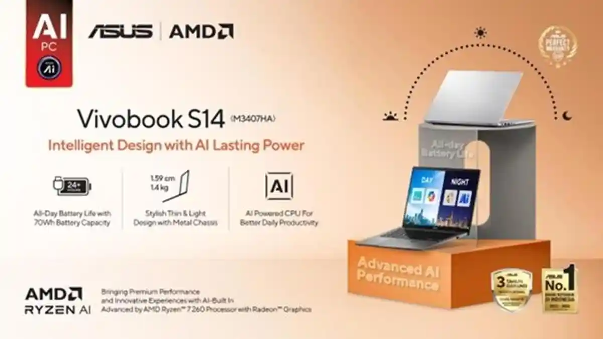 ASUS Vivobook S14 M3407HA, Laptop AI dengan Performa Tinggi