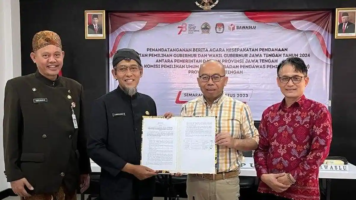 KPU JATENG TANDATANGANI BERITA ACARA ANGGARAN PILKADA
