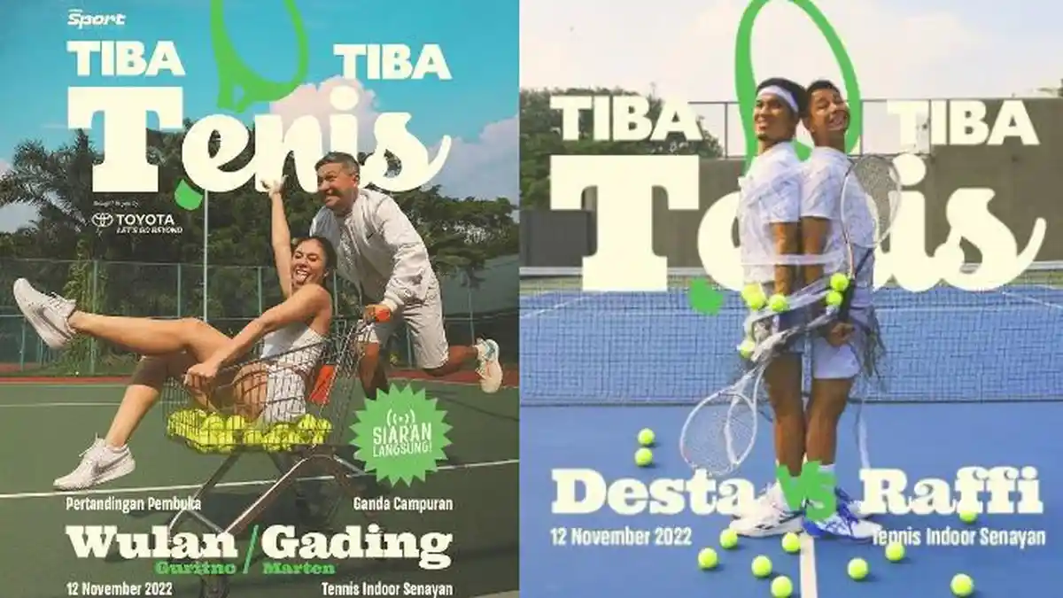 Gading Marten dan Wulan Guritno Satu Tim di Tiba-Tiba Tenis Raffi Ahmad vs Desta