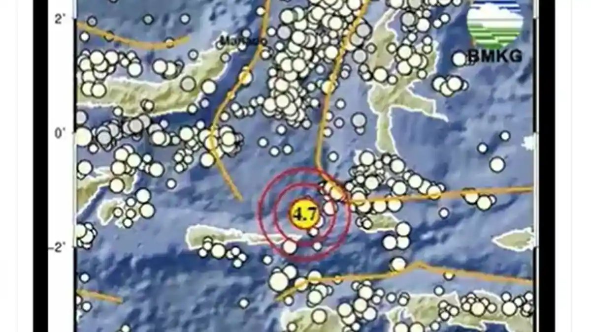 Info BMKG Gempa Bumi Magnitudo 4,7 Sabtu Malam di Maluku Utara