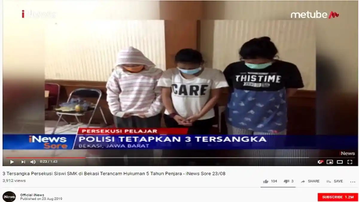 Polisi Tetapkan 3 Tersangka Presekusi Siswi SMK di Bekasi, Motif Cemburu hingga Korban Trauma