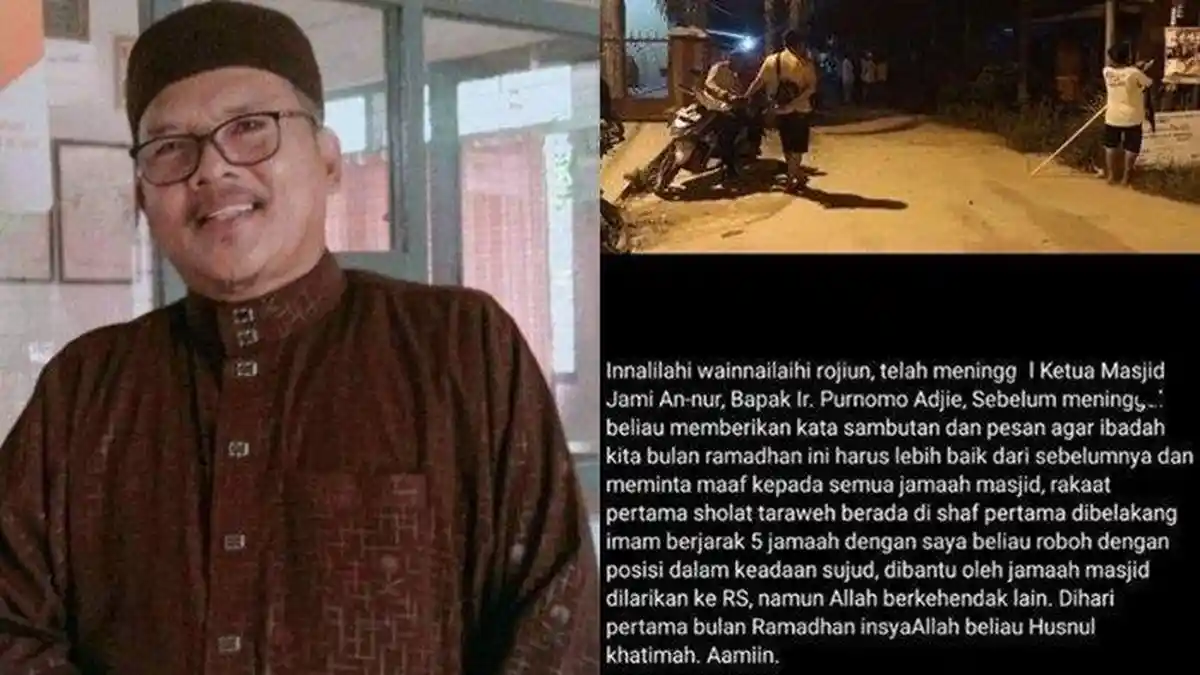 Viral Ketua Masjid di Palembang Meninggal Dunia saat Salat Tarawih, Tubuh Roboh dalam Posisi Sujud