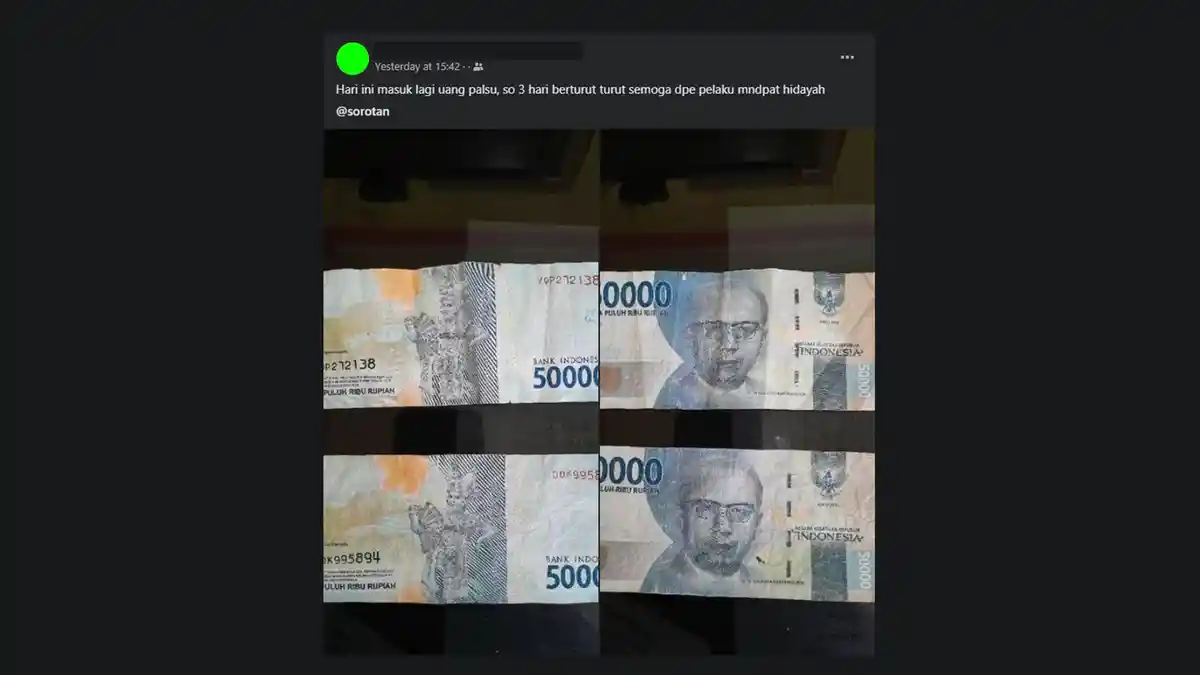 Uang Palsu di Kecamatan Tolangohula Gorontalo, Korban Curhat di Facebook
