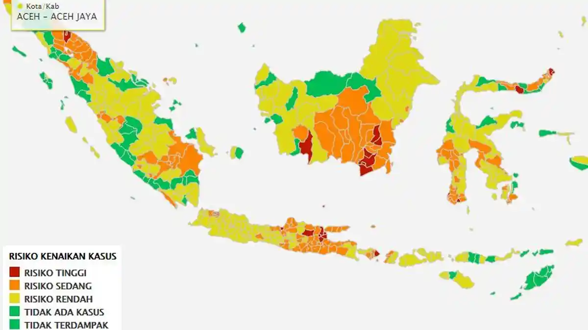UPDATE Terbaru : Tidak Ada Daerah di Sumsel Masuk Zona Merah, Palembang Kembali Oranye