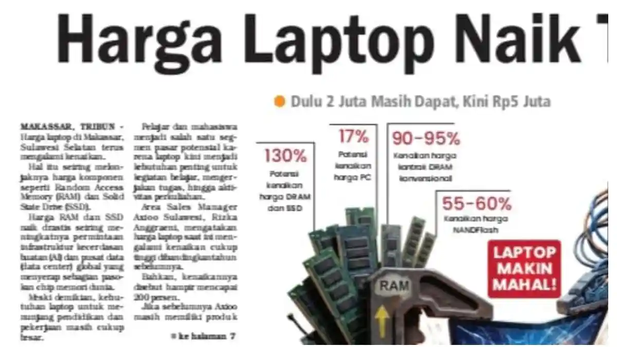 Berita Terkini: Harga Laptop Naik Tajam