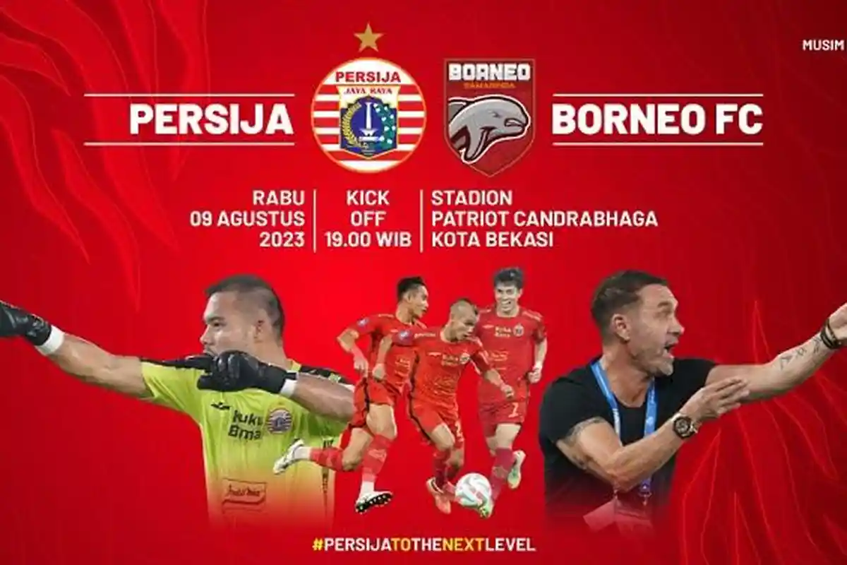 Tiket Persija Vs Borneo FC Sudah Bisa Dibeli, Main di Stadion Patriot Candrabhaga Rabu 9 Agustus