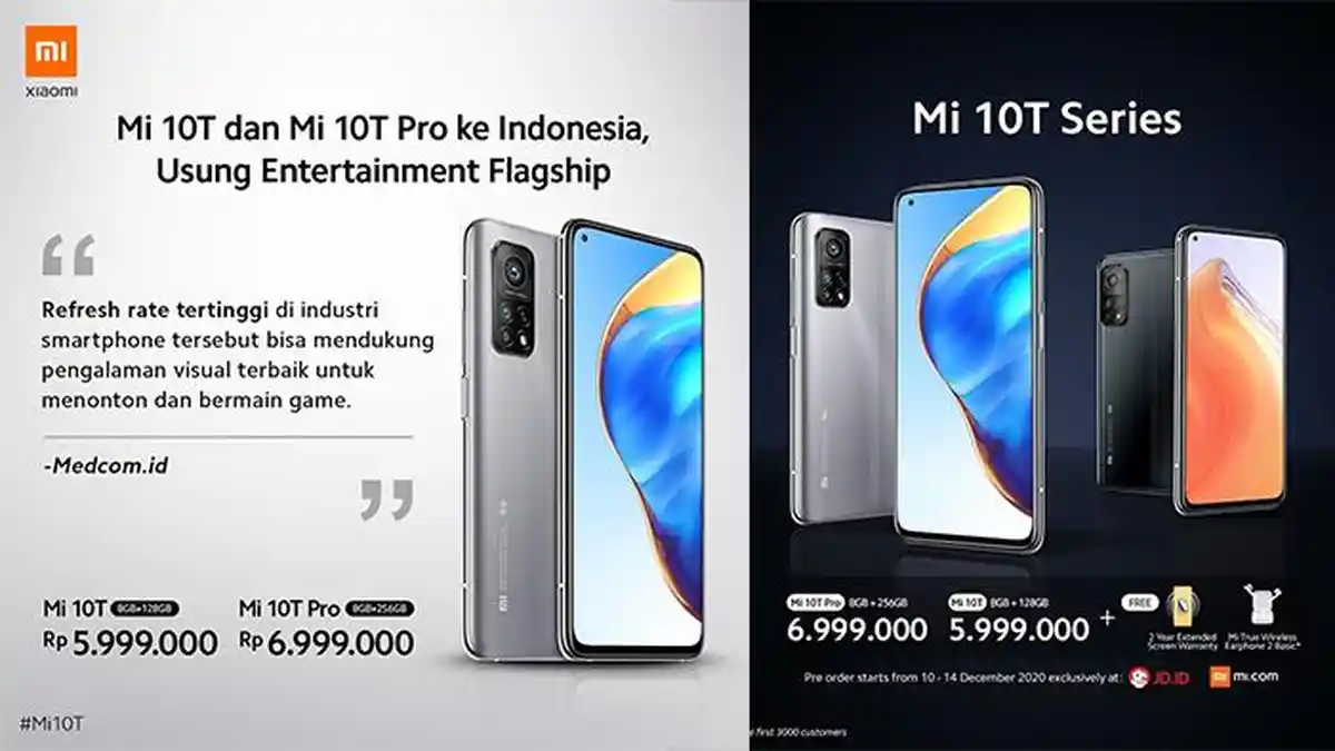 Xiaomi Mi 10T dan Mi 10T Pro Rilis Hari Ini Pukul 12.00 WIB! Berikut Harga dan Spesifikasinya