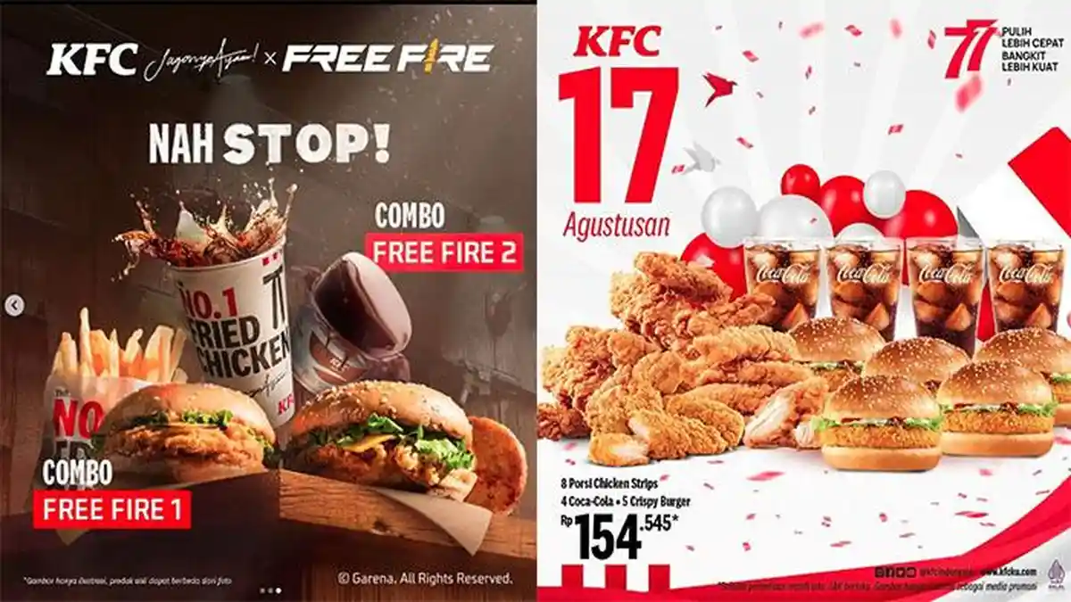 Promo KFC 19 Agustus 2022, KFC Combo Free Fire & Beli Super Besar Gratis Gratis 1 Ayam Goreng