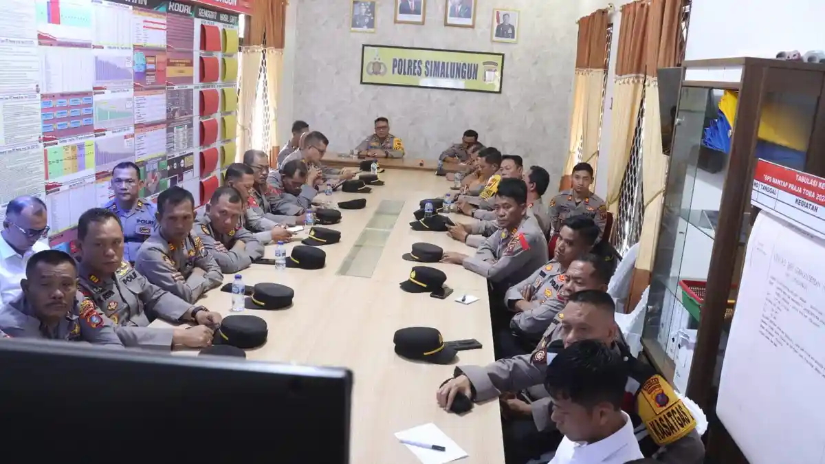 Kapolres Simalungun Ikuti Arahan Kapolda Sumut Terkait Anev Operasi HATRA TOBA 2024 Secara Virtual