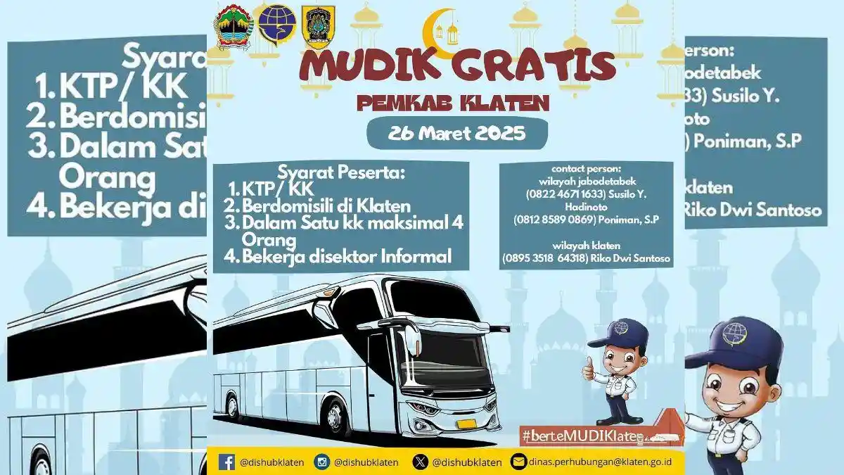 10 Bus Mudik Gratis Disiapkan Pemkab Klaten, Siap Jemput Warga Klaten di Tanah Rantau