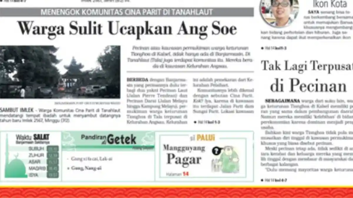 Ternyata Pecinan Ada di Banjarmasin dan Tala, 