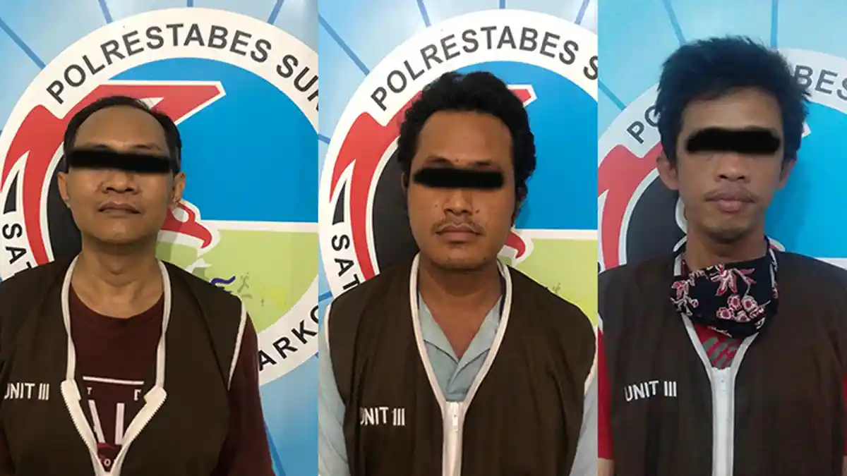 Gagal Pesta Sabu, Tiga Sekawan di Surabaya Disergap Polisi