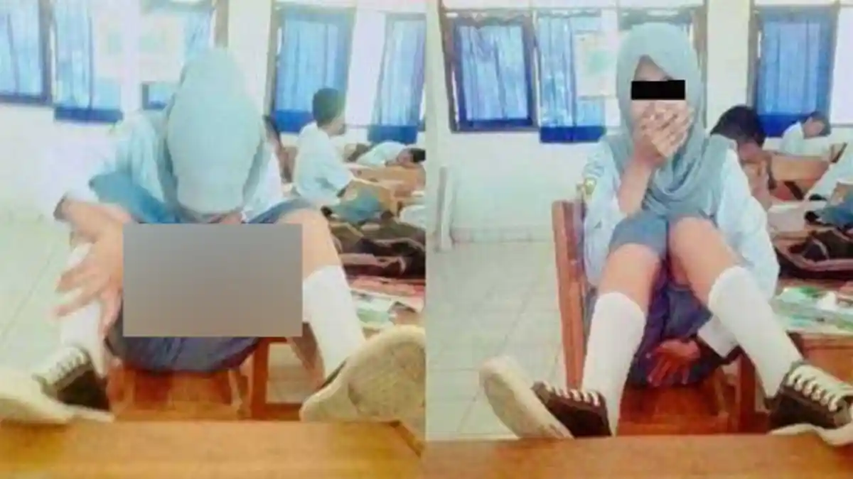 Foto Pelajar ABG Berjilbab Ini Bikin Heboh Netizen, Apa Yang Dilakukannya Bikin Kaget