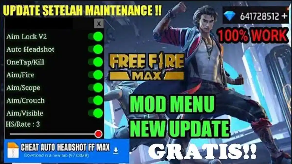 Free Fire MAX MOD Terbaru V2.99.1 APK Gratis di Android, Diamond Unlimited, Auto Headshot, No Recoil