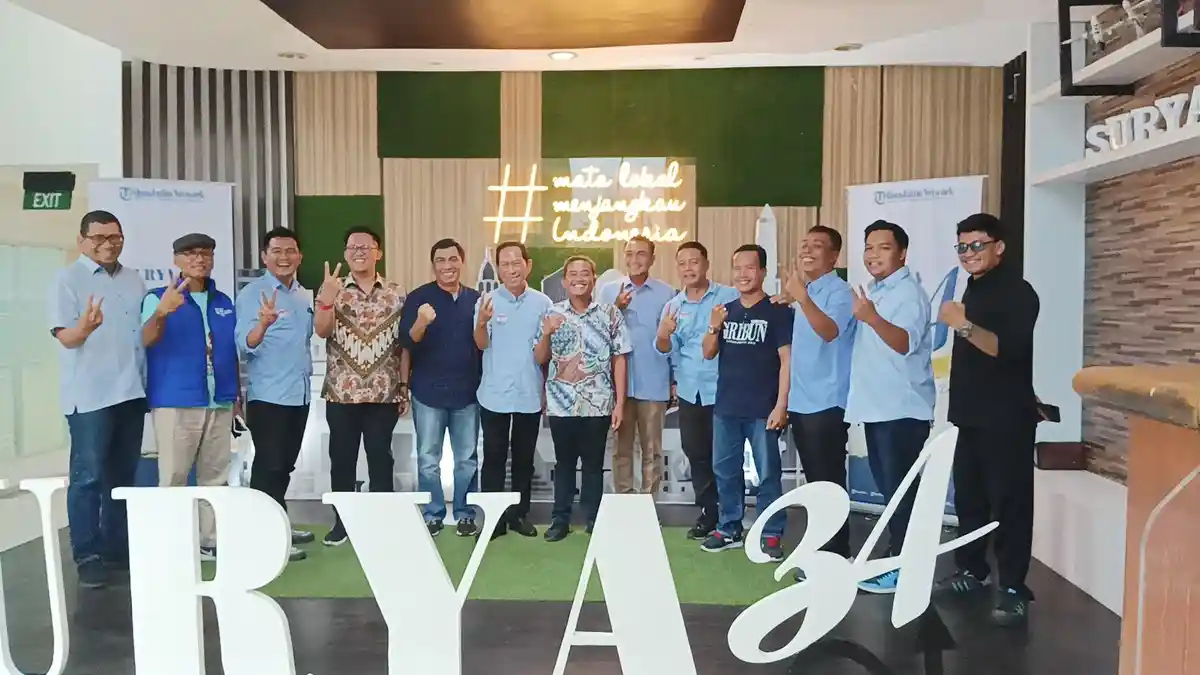 Momen TKD Jatim Prabowo-Gibran Silaturrahmi ke Tribun Jatim Network, Optimis Menang Satu Putaran