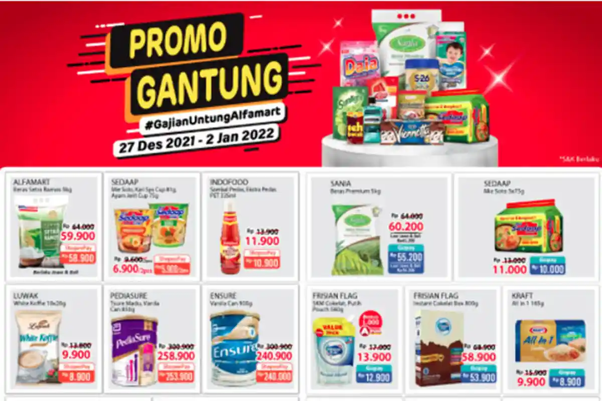 Promo Alfamart Hari Ini 28 Desember 2021, Diskon Spesial Tahun Baru Beras Susu hingga Deterjen Hemat