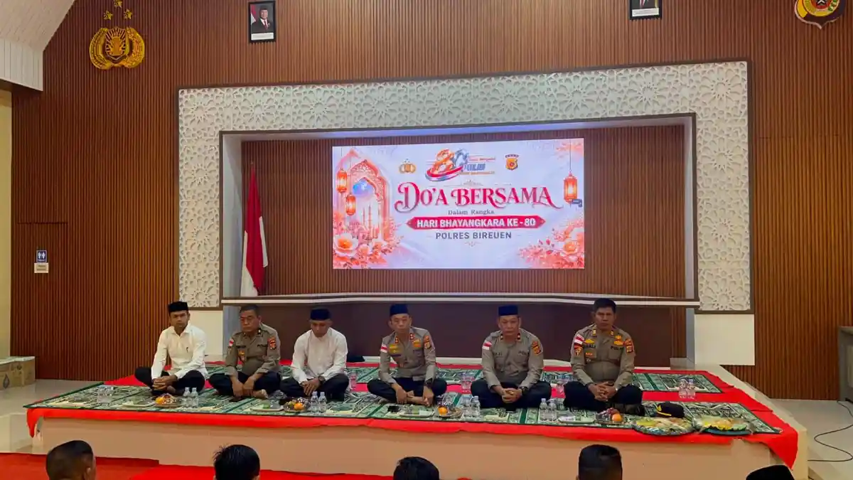 Sambut Hari Bhayangkara ke-80, Polres Bireuen Gelar Tausiah dan Doa Bersama - Serambinews.com