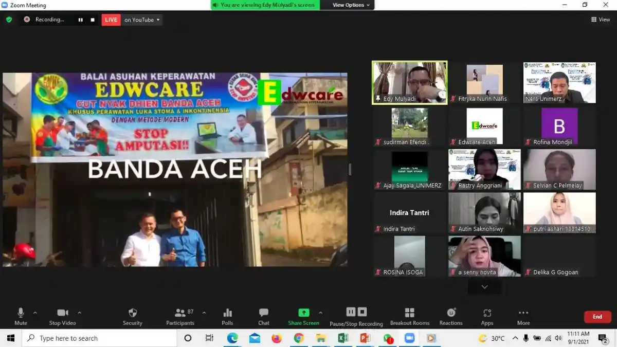 Mahasiswa Keperawatan Unimerz Kunjungan Virtual di Balai Asuhan Keperawatan EdWcare Aceh 