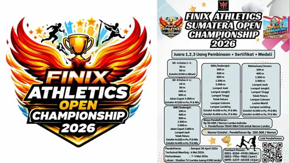 Info Pendaftaran FINIX Athletics Sumatera Open Championship 2026, Cek di Sini!