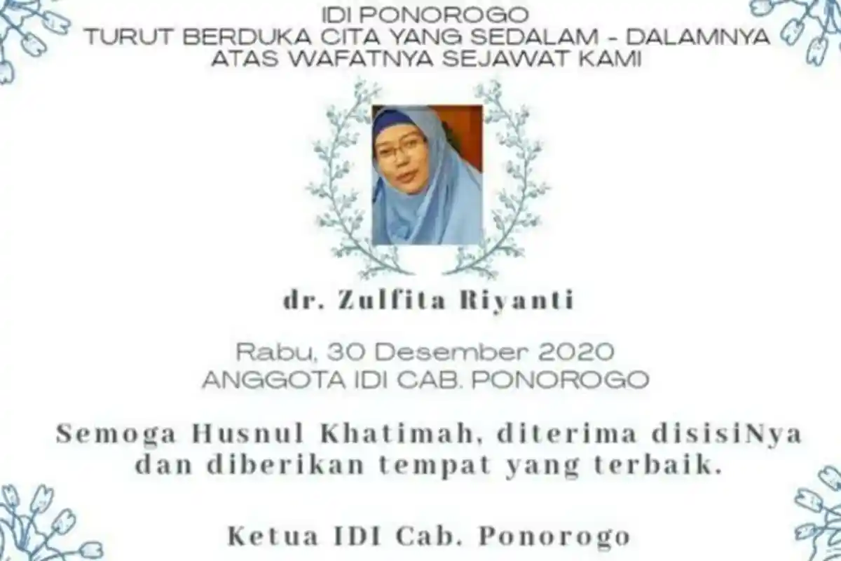 Dokter di Ponorogo Meninggal Terpapar Covid-19, Sempat Dirawat Sebulan di Kota Surabaya