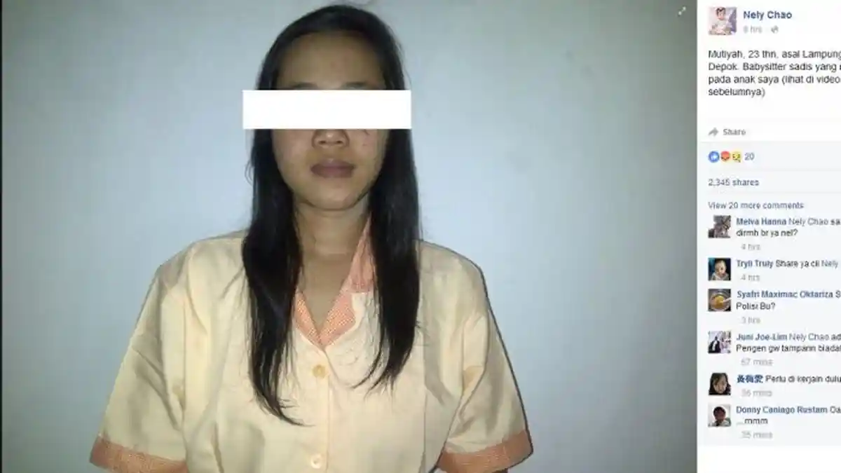 Hanya karena Alasan Ini Babysitter Mutiyah Tega Membanting-banting Balita yang Diasuhnya