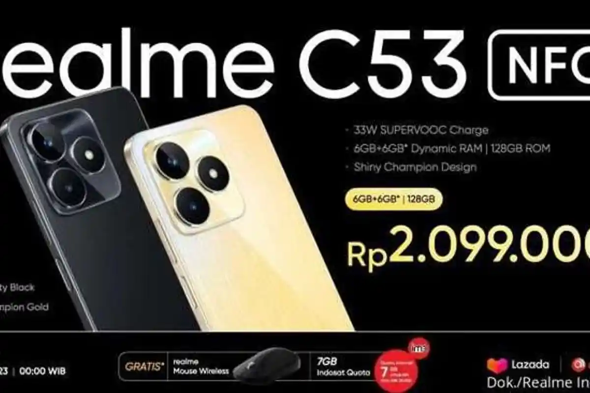 HP Realme C53 NFC: Resmi Dirilis Hari Ini, Harga Rp 2 Jutaan, Punya Dual Lensa Kamera Resolusi 50 MP