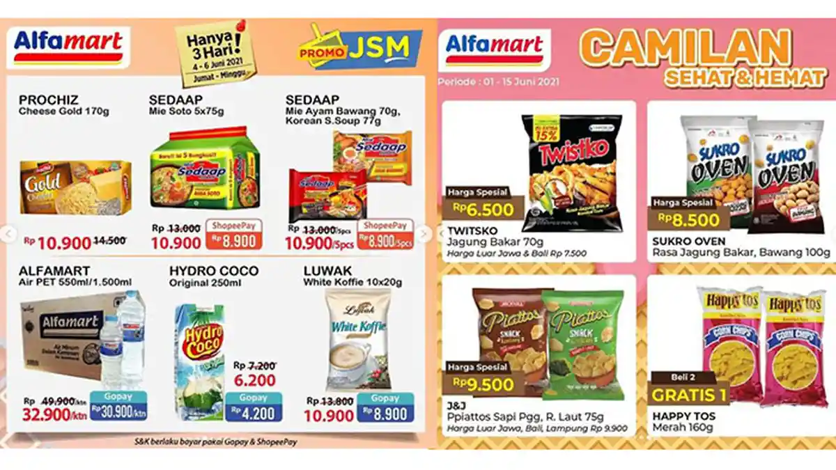 Promo JSM Alfamart 4 Juni 2021, Diskon Beras, Minyak Goreng, Mi Instan hingga Vitamin