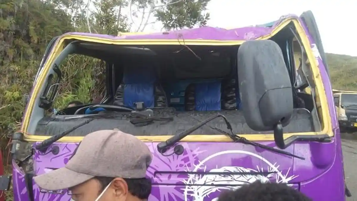Tragedi Maut di Tolikara: Truk Pengangkut Pendukung Paslon Terbalik, 5 Orang Tewas