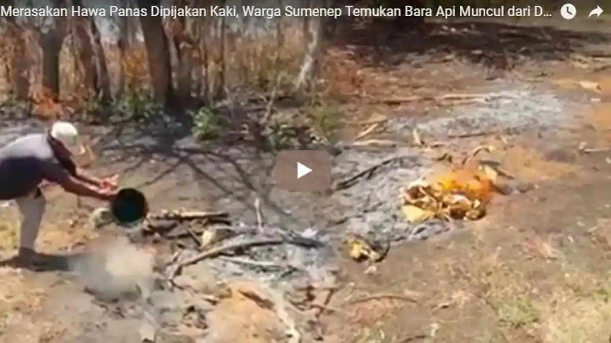 Merasakan Hawa Panas di Pijakan Kaki, Warga Sumenep Temukan Bara Api Muncul dari Dalam Tanah