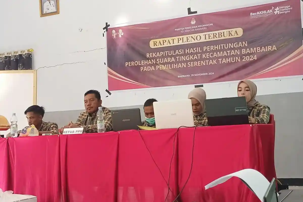 PPK Bambaira Rampungkan Rekapitulasi Suara Pilkada Serentak Tahun 2024,  Berikut Hasilnya!