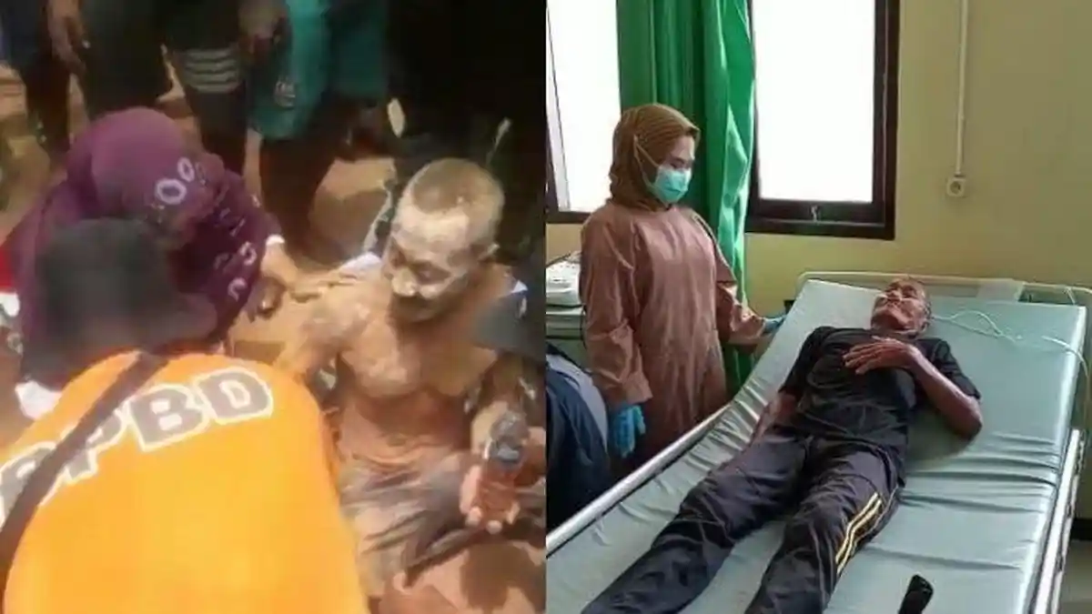 Kakek 76 Tahun Berhasil Diselamatkan Setelah Hampir Seluruh Tubuhnya Tertimbun Longsor