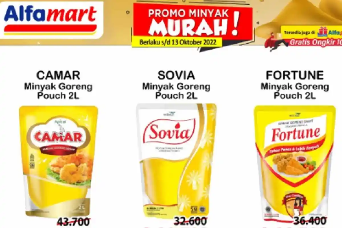 MINYAK DISKON, Promo Alfamart 12 Oktober 2022, Camar Sovia Fortune 2L Irit, Pakai Gopay Makin Hemat