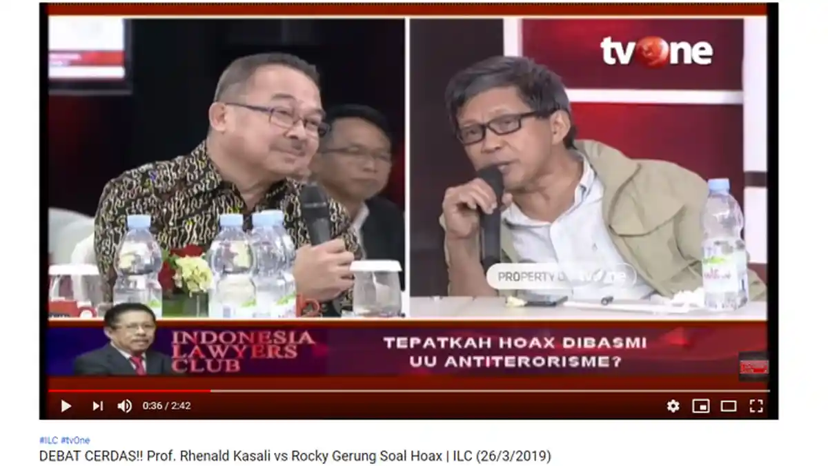 Debat Soal Asal-Usul Hoax, Rhenald Kasali Suruh Rocky Gerung Banyak Baca Buku