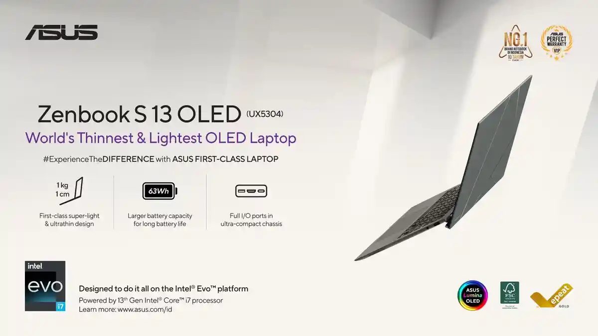 Laptop ASUS Zenbook S 13 OLED Siap Meriahkan Tahun Ajaran Baru