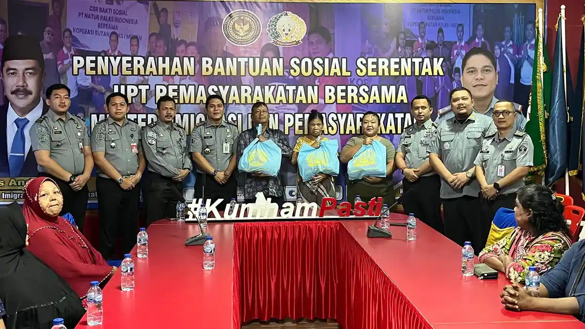 Rutan Medan Ikuti Kegiatan Panen Raya dan Penyerahan Bantuan Sosial Serentak bersama Menteri IMIPAS