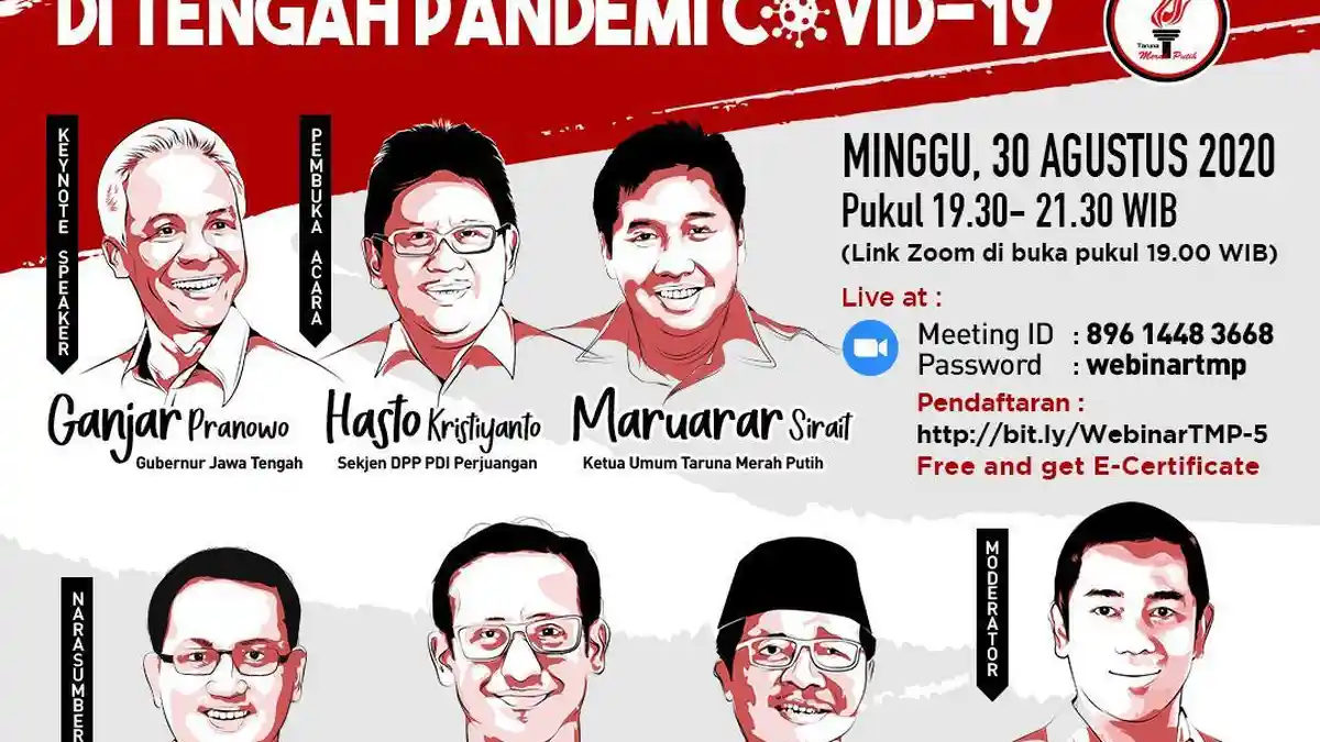 Dipandu Wali Kota Semarang, Webinar Nasional Kelima TMP Akan Dihadiri Nadiem, Hasto, dan Ganjar