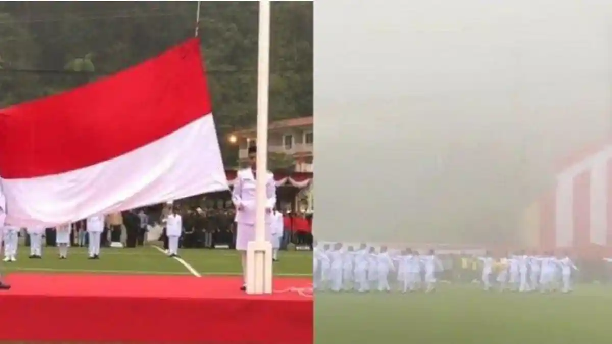 Hujan Deras dan Kabut Tebal Tak Surutkan Tekat Anak-anak Papua Kibarkan Merah Putih, Ini Videonya