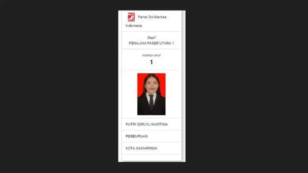 Inilah Nama Caleg Partai Solidaritas Indonesia untuk DPRD PPU Dapil Penajam Paser Utara 1