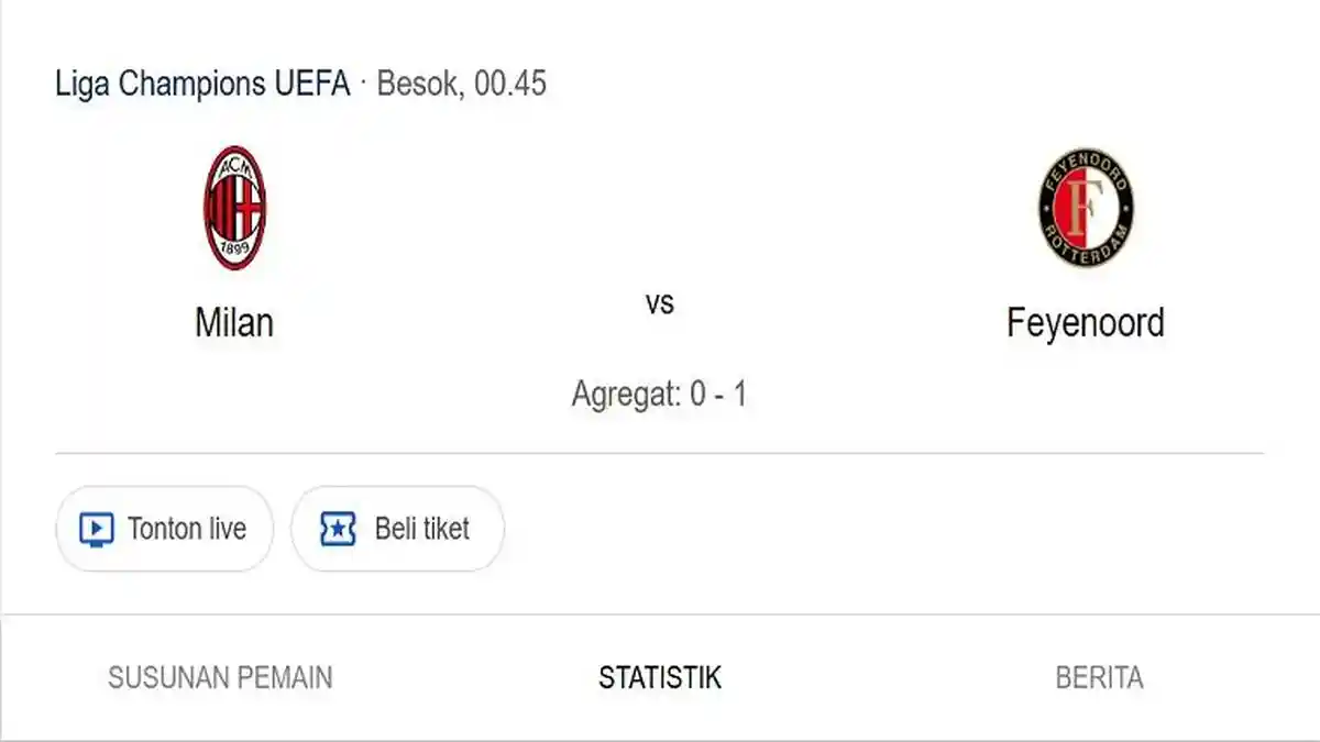 Prediksi Skor dan Line Up AC Milan vs Feyenoord Main Dini Hari Nanti, Adu Tajam Gimenez dan Paixao