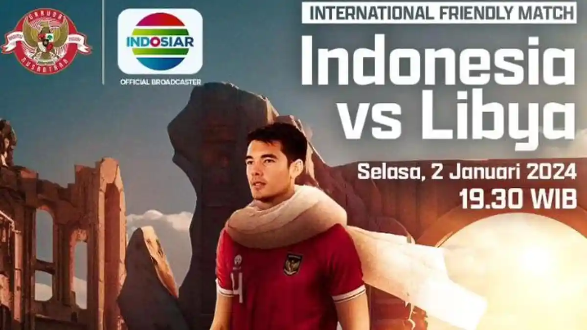 Live Streaming TV Online Indosiar Indonesia vs Libya Piala Dunia TimnasDay Selasa 2 Januari 2024