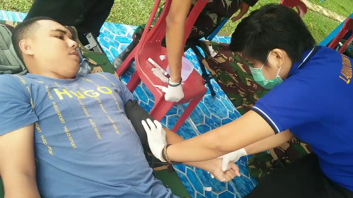 Gelar Donor Darah, Kodim 1206 Putussibau Kumpulkan 18 Kantong Darah